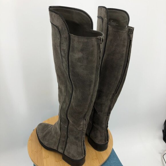 Karl lagerfeld Mimi riding boots genuine suede in Ash grey  / taupe size 6.5 - Picture 3 of 16